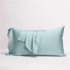 Sky blue Egyptian cotton pillow sham with a tailored flange and smooth solid-color finish – NESLLA SKY-BLUE YELLOW – L&B