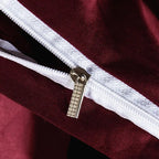 Hidden zipper closure on burgundy 1000TC Egyptian cotton duvet cover, ZUTAPERA – L&B