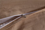 Hidden zipper closure on champagne gold silk and Egyptian cotton duvet cover, SPECTO – L&B