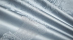 Sky blue 1200TC Egyptian cotton satin fabric with a smooth drape and soft reflective luster – L&B
