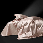 Blush pink luxury bedding set with layered floral jacquard duvet and quilted bedspread, LUSTRA BLUSH – L&B