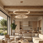 2-tier alabaster chandelier in a resort - L&B