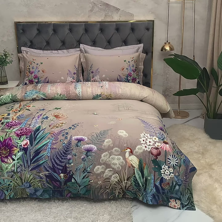 Luxury designer bedding shown in motion - L&B